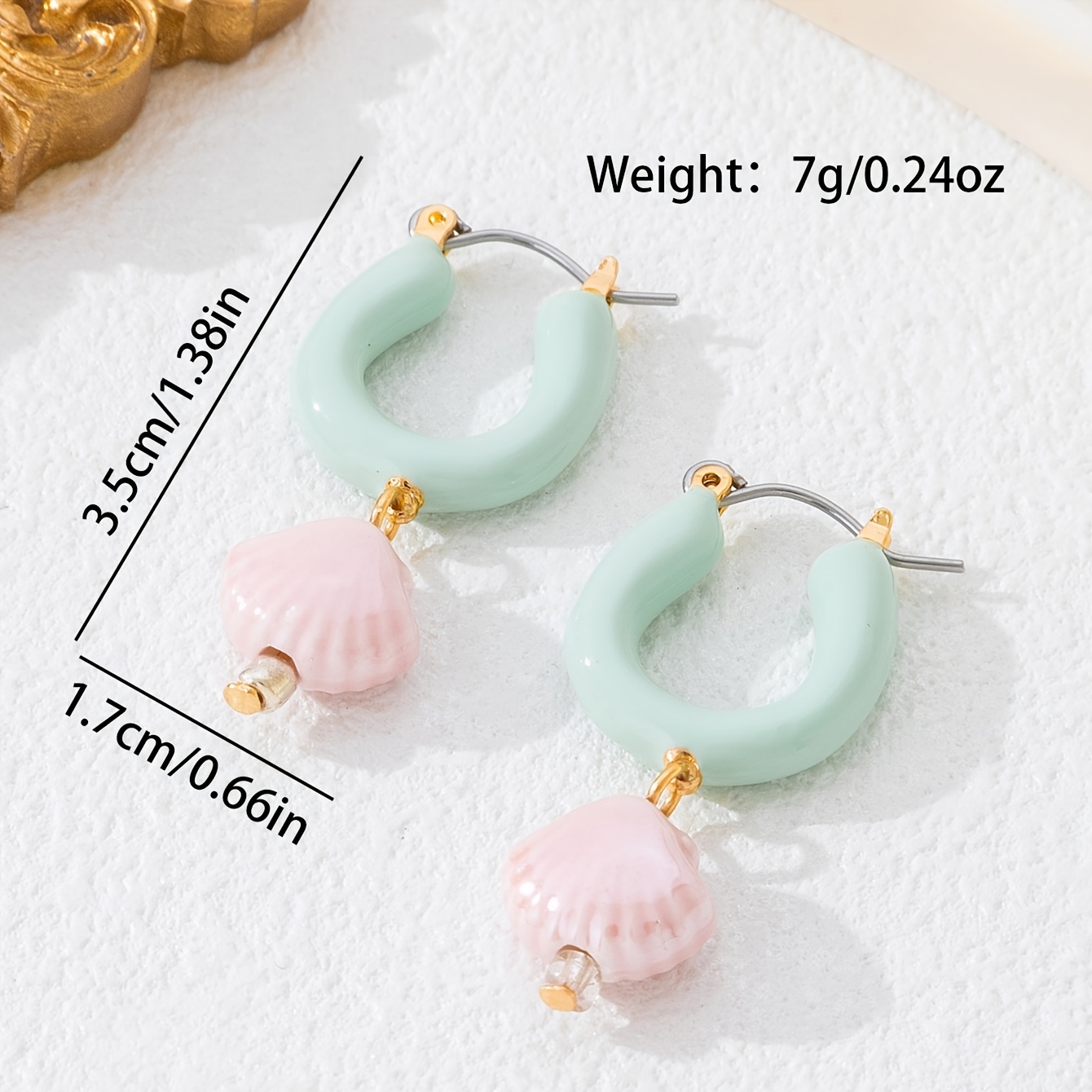 Women's Stylish Minimalist Earrings in Geometric Shape and Ceramic